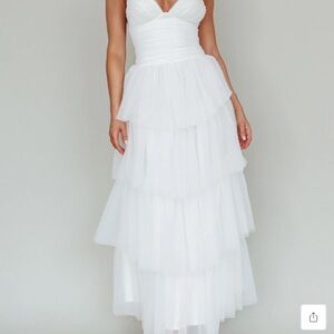 Elegant White Tiered Dress